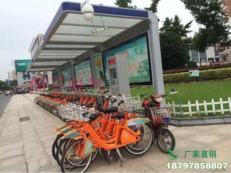 潍坊地铁站共享单车存放亭